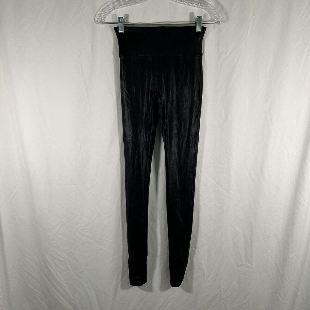 Spanx Leggings Women's Small Solid Black Pull On Stretchy No Pockets